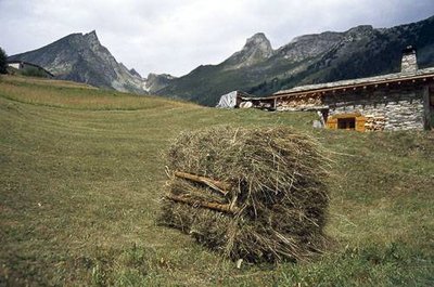 Ballotin de foin résultant de la fauche à la main autour des chalets de l'Orgère.