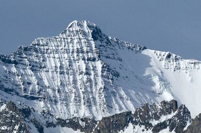 Vue panoramique de la Grande Casse, face N. Commune de Champagny en Vanoise.