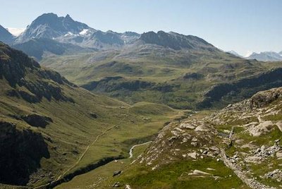 Le Vallon de la Leisse vu depuis le blockhaus du Ruisseau de la Vanoise. 