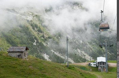 Vue depuis la piste dite "des Chalets de l'Arc", Arc 2000