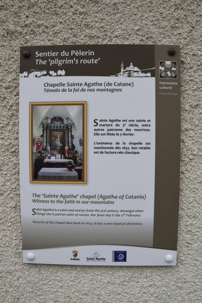 Panneau explicatif sur la chapelle Saint Agathe