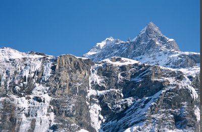 Rocher des Sétives. Vue vers l'arête SO du Mont Pourri et la Brèche Poccard. (PNV)