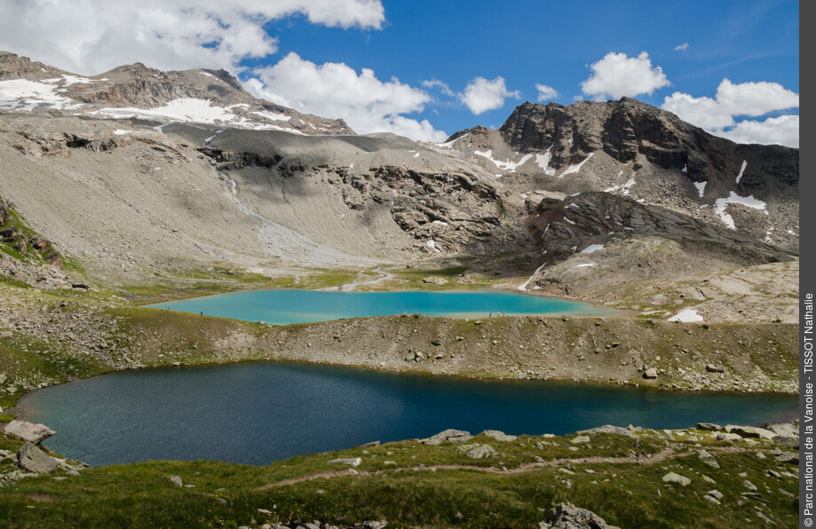 Sur le chemin du col du Carro, à la jonction du Lac Blanc et du Lac Noir